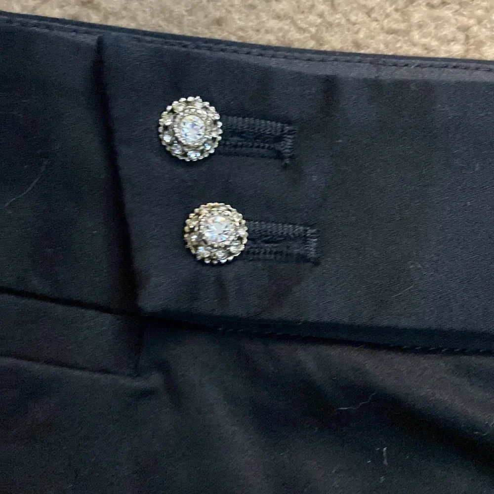 GAP stretch‎ black twill flat front embellished flat front mini pencil skirt